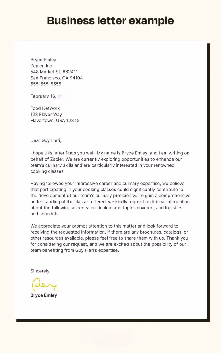 Business Letter Examples and Writing Format Business Letter Examples and Writing Format